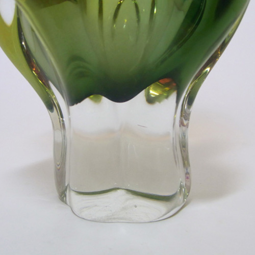 (image for) Chřibská #240/1/19 Czech Orange & Green Glass Vase - Click Image to Close