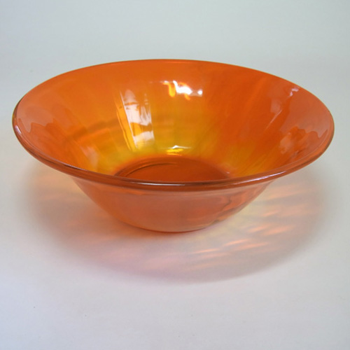 (image for) Davidson #732 1930's Art Deco Orange Cloud Glass Bowl - Click Image to Close