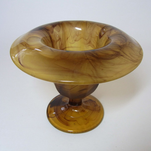 (image for) Davidson #293 Art Deco Amber Cloud Glass Vase - Click Image to Close