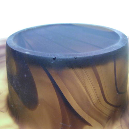(image for) Davidson #204D British Art Deco Amber Cloud Glass Posy Bowl - Click Image to Close