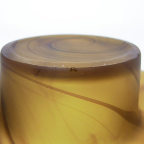 (image for) Davidson #204 British Art Deco Amber Cloud Glass Posy Bowl - Click Image to Close