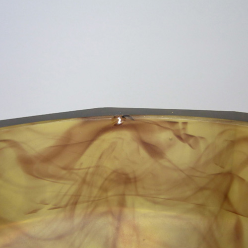 (image for) Davidson #8283 Art Deco Amber Cloud Glass Trinket Set - Click Image to Close