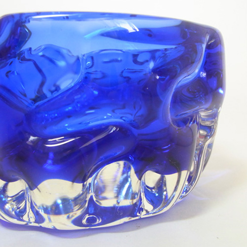 Crystalex/Bor Czech Blue Glass Bowl by Pavel Hlava 1968 - Click Image to Close