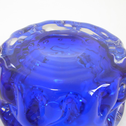 Crystalex/Bor Czech Blue Glass Bowl by Pavel Hlava 1968 - Click Image to Close