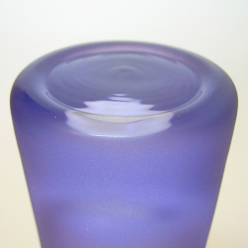 (image for) Czech/Bohemian Blue + Green Glass Vase - Labelled - Click Image to Close