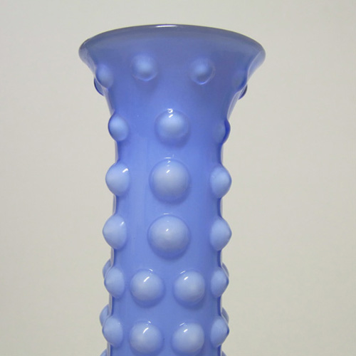 (image for) Tajima Japanese 1970's Retro Blue Cased Glass Knobbly Vase - Click Image to Close