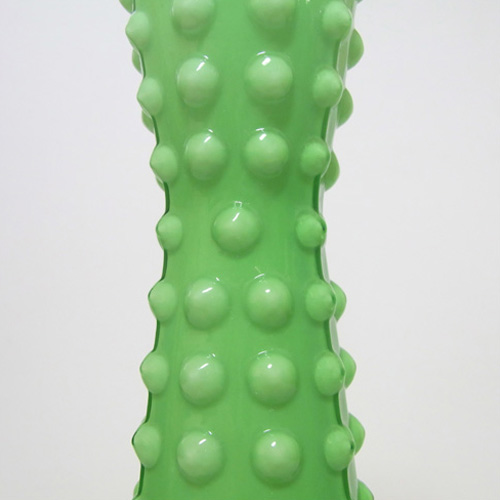 (image for) Tajima Japanese 1970's Retro Green Cased Glass Knobbly Vase - Click Image to Close