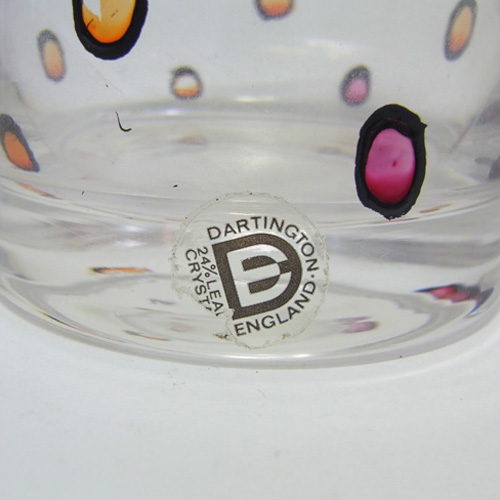 Dartington #FT113 1970's Spotted Glass Vase - Labelled - Click Image to Close