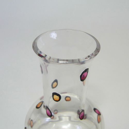 Dartington #FT113 1970's Spotted Glass Vase - Labelled - Click Image to Close