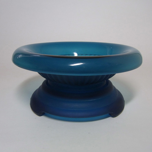 (image for) Davidson Art Deco 1930's Frosted Blue Glass Bowl 1910SD - Click Image to Close