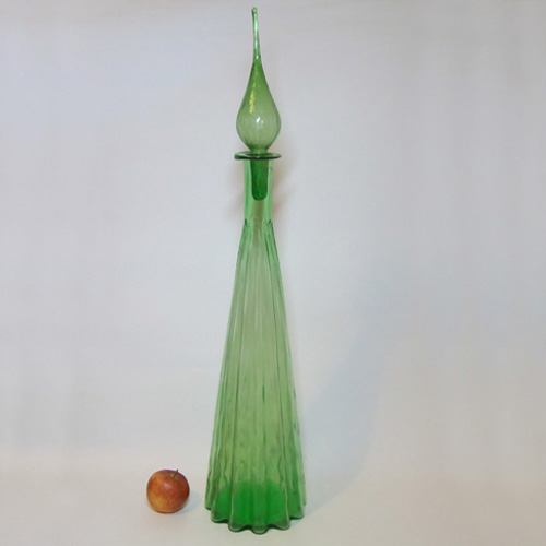 (image for) Empoli Huge Italian Green Glass Decorative 'Genie' Bottle - Click Image to Close