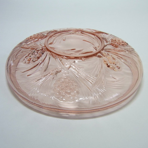 (image for) Jobling #5000 1930's Pink Art Deco Glass Fircone Bowl - Click Image to Close