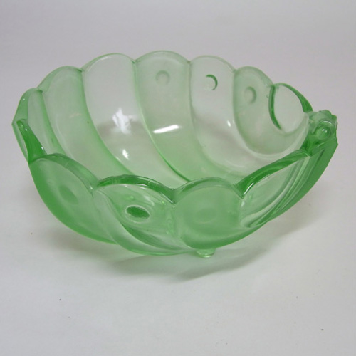 Stölzle #19510 Czech Art Deco 1930's Green Glass Bowl - Click Image to Close