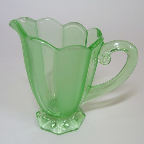 (image for) Stölzle #19511 Czech Art Deco 1930's Green Glass Jug - Click Image to Close
