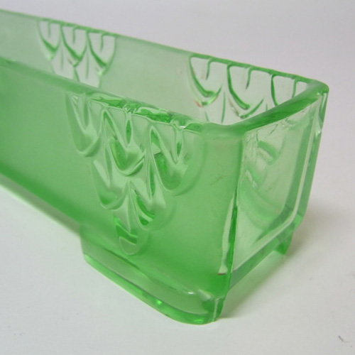 Stölzle Czech Art Deco 1930's Green Glass Posy Bowl - Click Image to Close