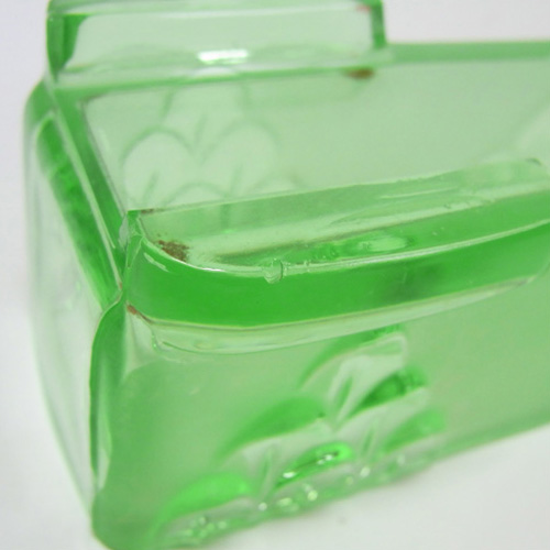 (image for) Stölzle Czech Art Deco 1930's Green Glass Posy Bowl - Click Image to Close