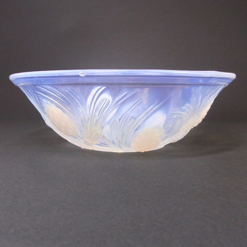 Jobling #5000 Art Deco Opaline/Opalescent Glass Fircone Bowl - Click Image to Close