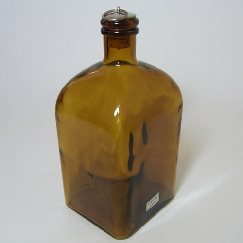 (image for) Ekenas Swedish/Scandinavian Amber Glass Schnapps Bottle - Click Image to Close