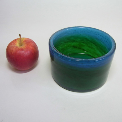 (image for) Ekenas Blue + Green Glass Vase Signed John-Orwar Lake - Click Image to Close