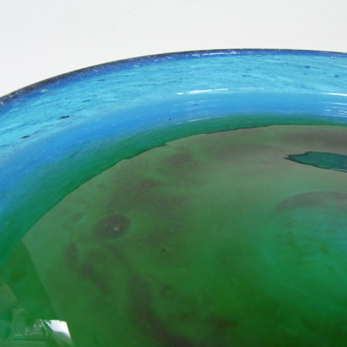 Ekenas Blue + Green Glass Bowl Signed John-Orwar Lake - Click Image to Close