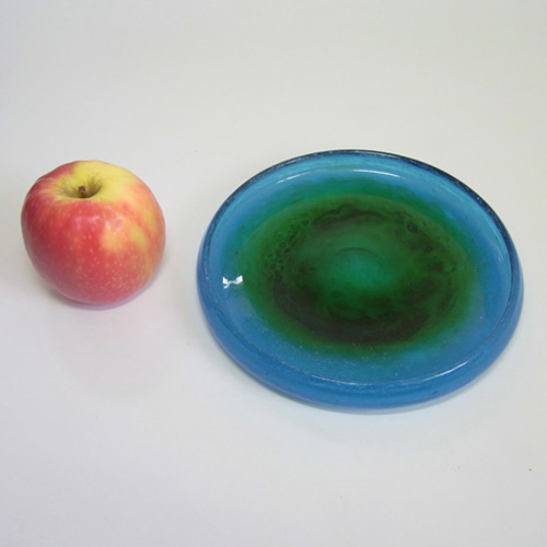 (image for) Ekenas Blue + Green Glass Bowl Signed John-Orwar Lake - Click Image to Close