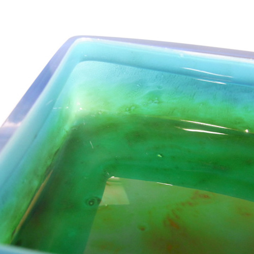 (image for) Ekenas Blue + Green Glass Trinket Dish John-Orwar Lake - Click Image to Close