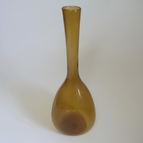 (image for) Elme Scandinavian Amber Glass 'Three Sided' Vase - Label - Click Image to Close