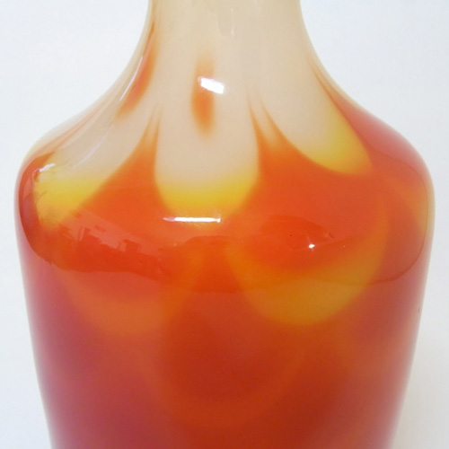 (image for) Large Elme Swedish Orange Cased Glass 'Peacock' Vase - Click Image to Close
