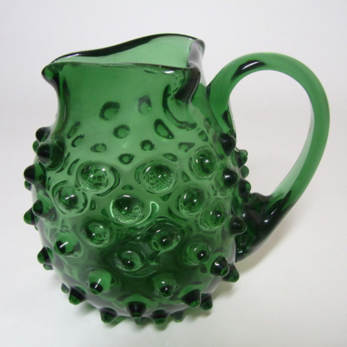 Empoli Verde Italian Green Glass Spikey Seed Pod Jug / Pitcher - Click Image to Close