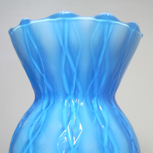 (image for) Empoli Italian Blue Cased Glass Montrose Vase - Labelled - Click Image to Close