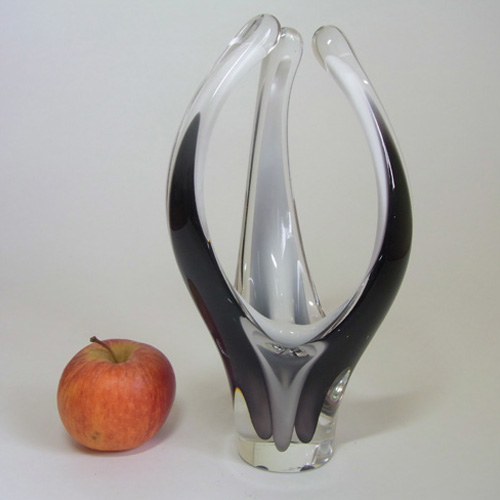 (image for) Flygsfors Coquille Glass Vase by Paul Kedelv Signed '61 - Click Image to Close