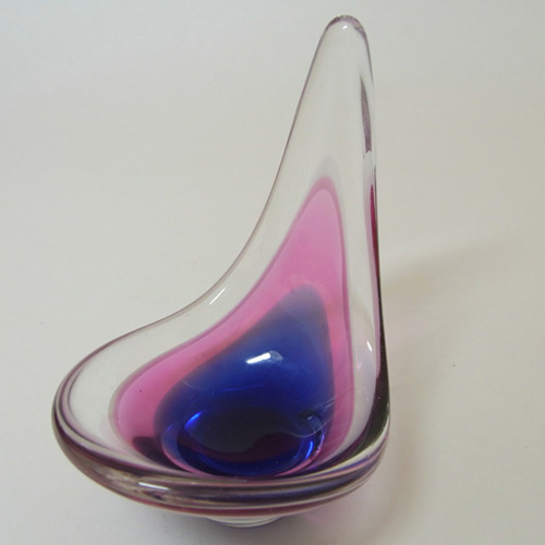(image for) Flygsfors Coquille Glass Bowl by Paul Kedelv Signed '63 - Click Image to Close