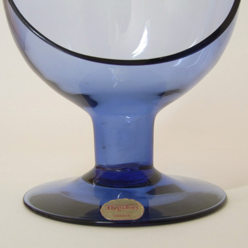 (image for) Flygsfors Swedish Blue Glass Candle Holder - Labelled - Click Image to Close