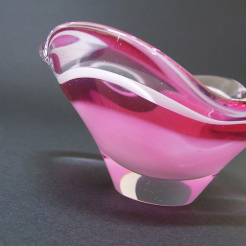 Flygsfors Coquille Glass Bowl by Paul Kedelv Signed '64 - Click Image to Close
