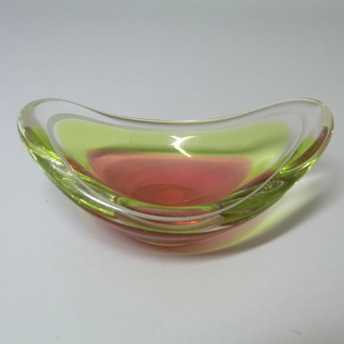 Flygsfors Coquille Glass Bowl by Paul Kedelv Signed '53 - Click Image to Close