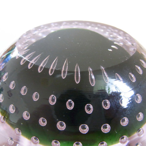 (image for) Galliano Ferro Murano Green & Lilac Glass Bullicante Candle Holder - Label - Click Image to Close