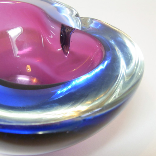 (image for) Murano Geode Purple & Blue Sommerso Glass Figure Eight Bowl - Click Image to Close