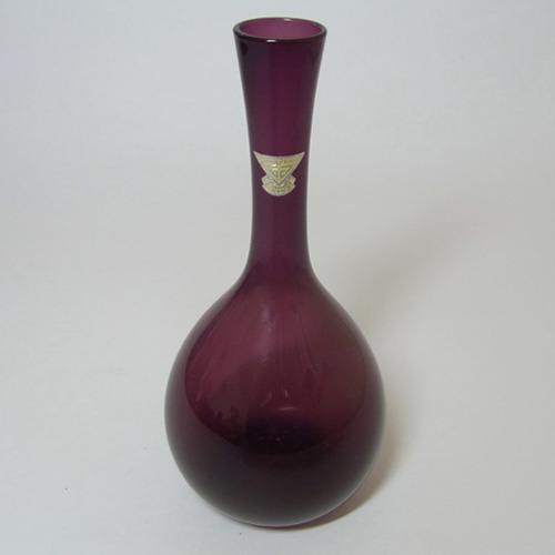 (image for) Gullaskruf/Arthur Percy Swedish Purple Glass Vase - Label - Click Image to Close