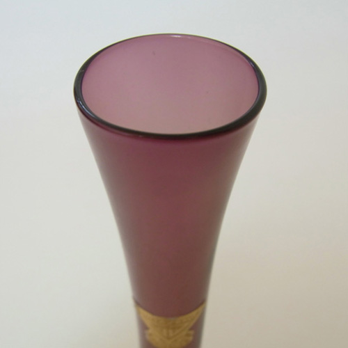 Gullaskruf/Arthur Percy Swedish Purple Glass Vase Label - Click Image to Close