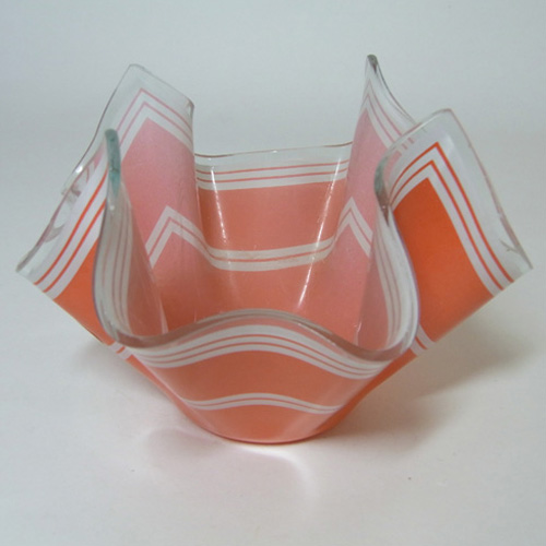 Chance Brothers Orange Glass 'Bandel-2' Handkerchief Vase Label - Click Image to Close