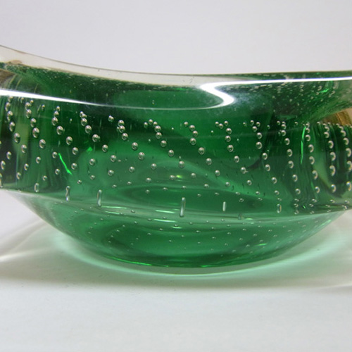 (image for) Harrachov/Mstisov? Czech 1950's Green Glass Bubble Bowl - Click Image to Close