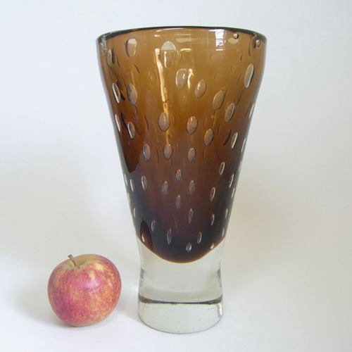 Harrachov Czech Large Amber Glass Vase by Milan Metelak - Click Image to Close