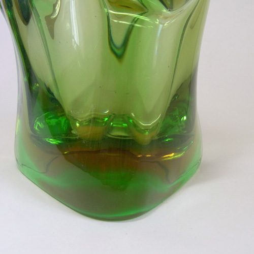 (image for) Harrachov Czech Amber & Green Glass Vase #15/2966 - Click Image to Close