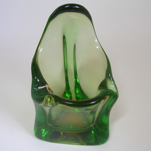 (image for) Harrachov Czech Amber & Green Glass Vase #15/2966 - Click Image to Close