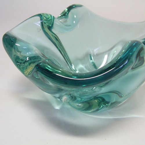 (image for) Harrachov Czech Turquoise Glass Sculpture Bowl #5/3576 - Click Image to Close