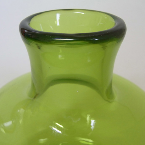 (image for) Holmegaard #17795 Christer Holmgren Green Glass 'Majgrøn' Vase - Signed - Click Image to Close