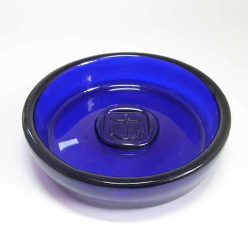 (image for) Holmegaard 'Viking' Blue Glass Bowl by Ole Winther - Click Image to Close