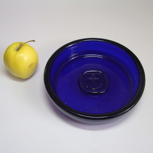 (image for) Holmegaard 'Viking' Blue Glass Bowl by Ole Winther - Click Image to Close