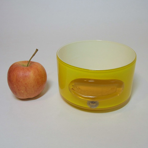 (image for) Holmegaard Palet Yellow Cased Glass Bowl by Michael Bang - Click Image to Close