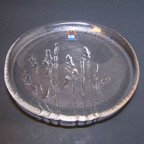 Humppila Scandinavian Glass Wheat Plate/Dish - Labelled - Click Image to Close